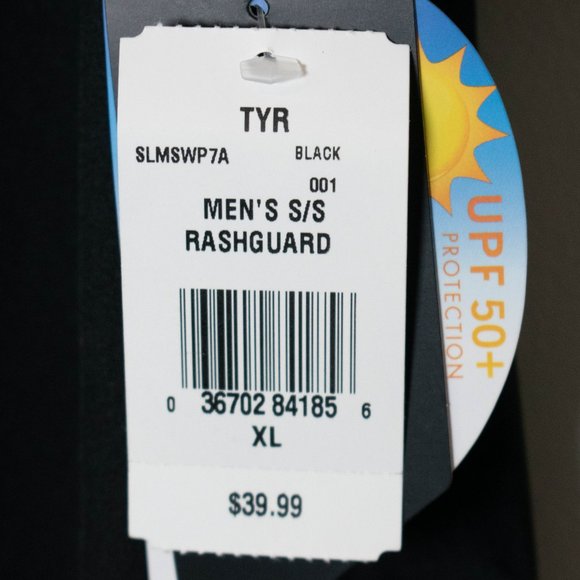 TYR Water Polo Black Men's Rashguard T-shirt - Picture 5 of 9